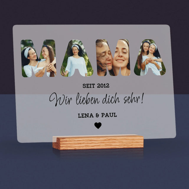 Buchstaben-Collage: Mama, Wir Lieben Dich Sehr - Druck Auf Acrylglas