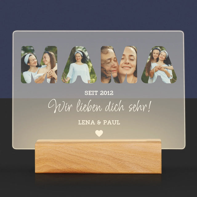 Buchstaben-Collage: Mama, Wir Lieben Dich Sehr - Druck Auf Acrylglas