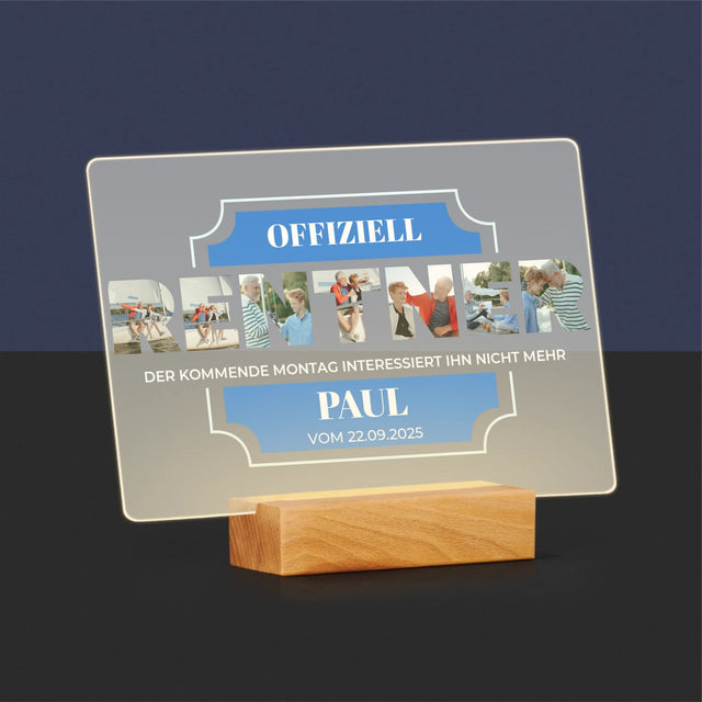 Buchstaben-Collage: Offiziell Im Ruhestand - Druck Auf Acrylglas