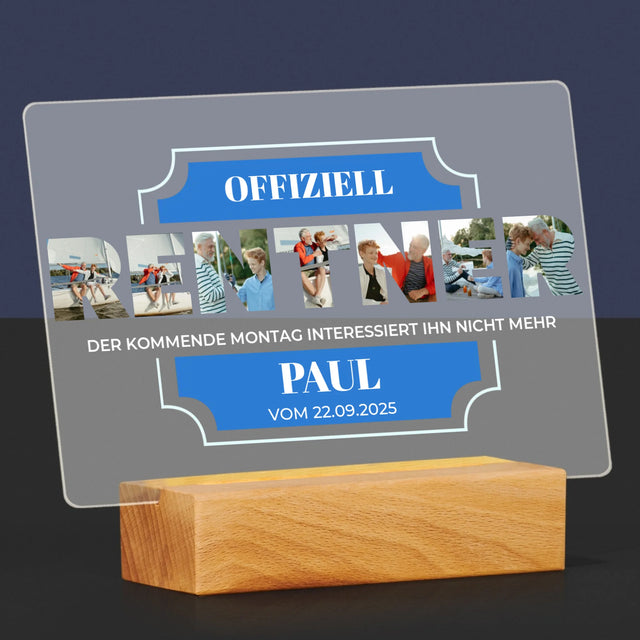 Buchstaben-Collage: Offiziell Im Ruhestand - Druck Auf Acrylglas