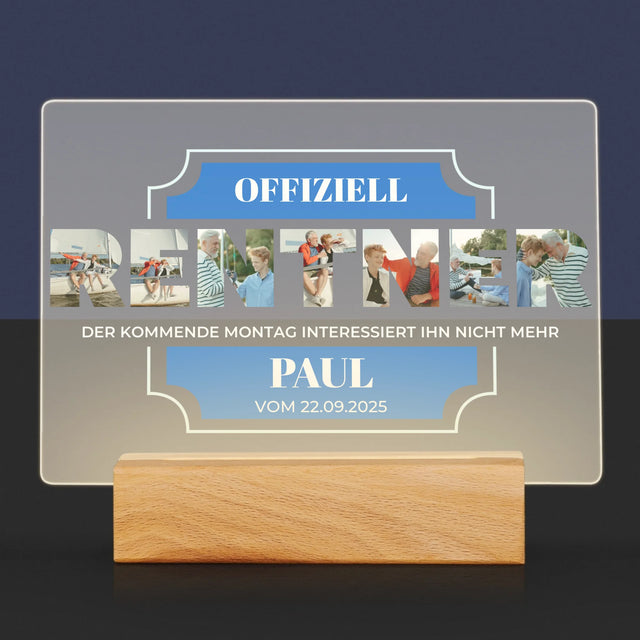 Buchstaben-Collage: Offiziell Im Ruhestand - Druck Auf Acrylglas