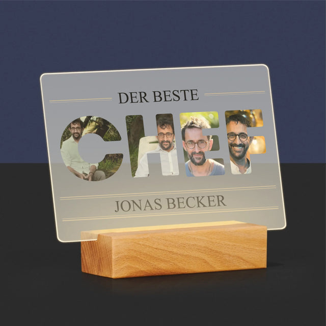Buchstaben-Collage: Bester Chef 2 - Druck Auf Acrylglas