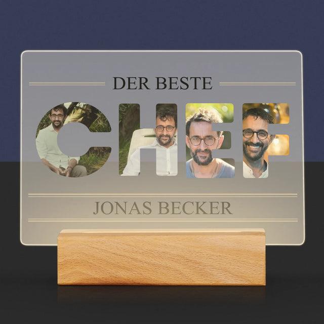 Buchstaben-Collage: Bester Chef 2 - Druck Auf Acrylglas