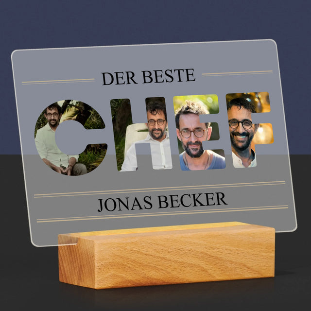 Buchstaben-Collage: Bester Chef 2 - Druck Auf Acrylglas