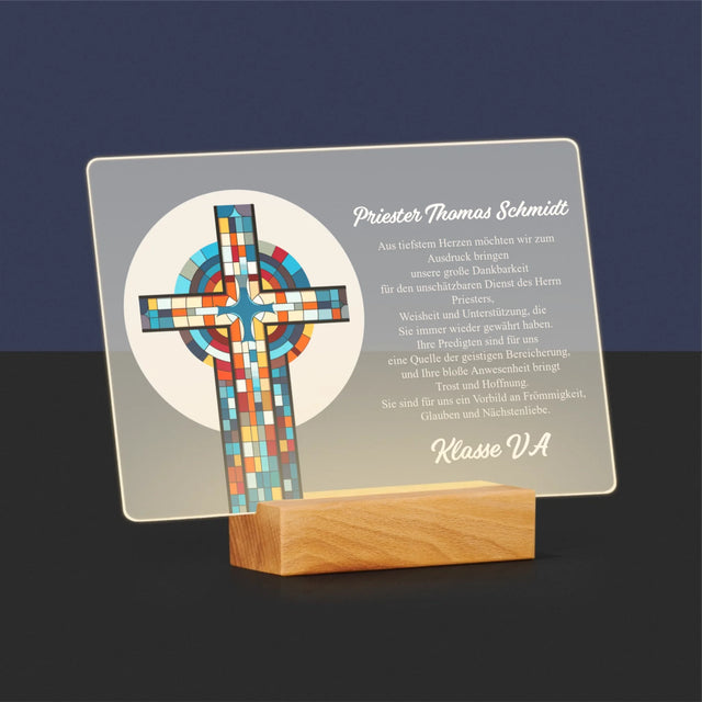 Name Und Unterschrift: Danksagung Kreuz - Druck Auf Acrylglas