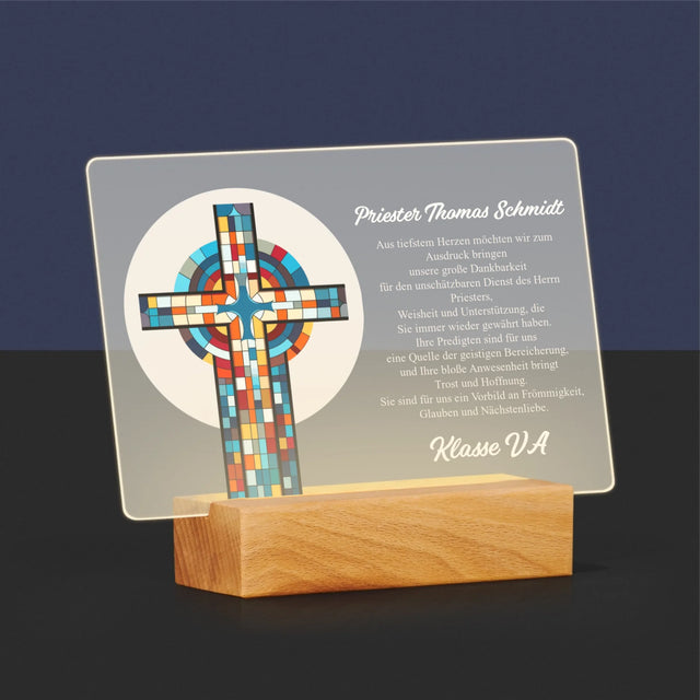 Name Und Unterschrift: Danksagung Kreuz - Druck Auf Acrylglas
