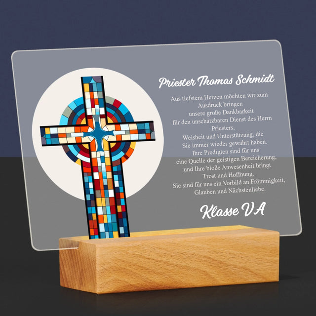 Name Und Unterschrift: Danksagung Kreuz - Druck Auf Acrylglas