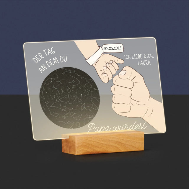 Sternkarte: Der Tag An Dem Du Papa Wurdest - Druck Auf Acrylglas