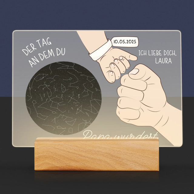 Sternkarte: Der Tag An Dem Du Papa Wurdest - Druck Auf Acrylglas