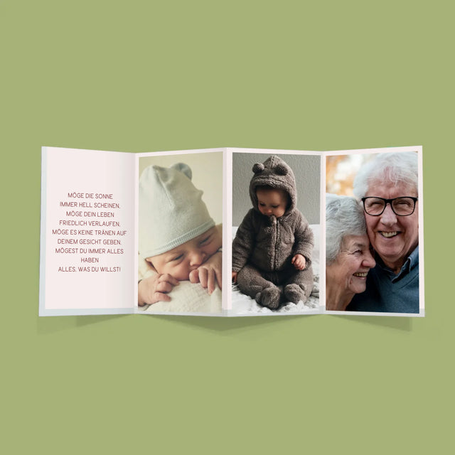 Fotocollage: Das Ist Unser Erster Großelterntag. - Fotos, Harmonikaartig Gefaltet