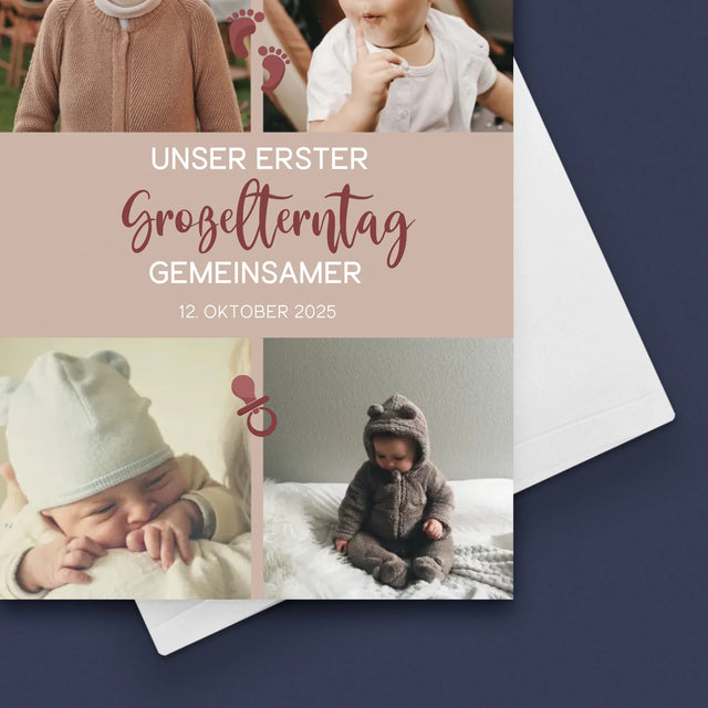 Fotocollage: Das Ist Unser Erster Großelterntag. - Glückwunschkarte