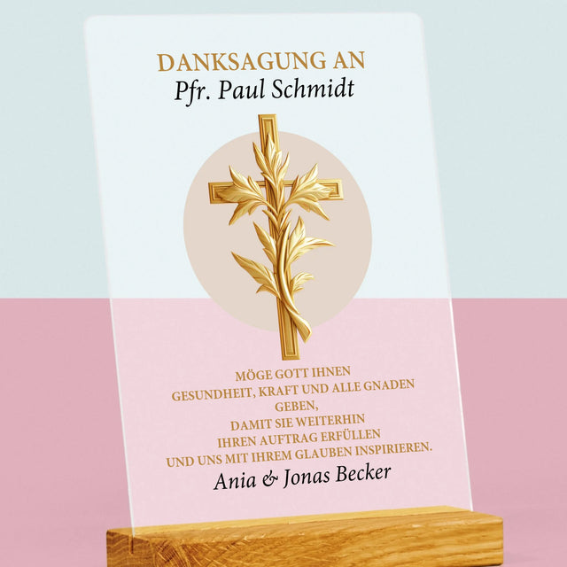 Name Und Unterschrift: Dank An Den Pfarrer - Druck Auf Acrylglas