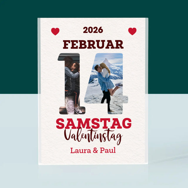 Buchstaben-Collage: Valentinstag-Kalenderkarte - Druck Auf Acrylglas