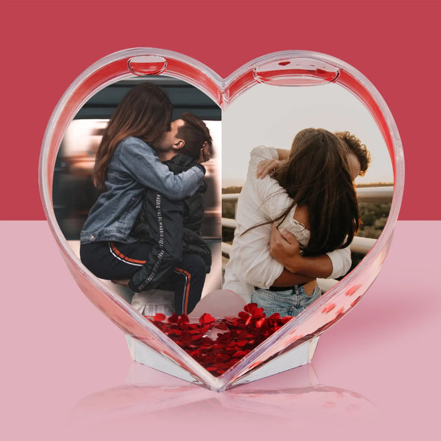 Fotocollage: 2 Fotos - Schneekugel – Herz