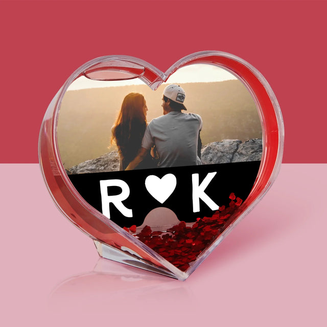 Fotocollage: Liebesmonogramme Mit Fotos - Schneekugel – Herz