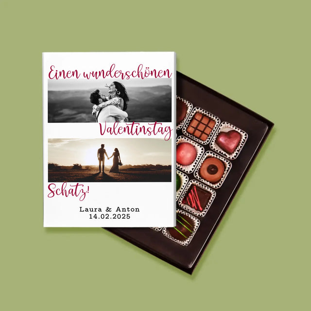 Fotocollage: Einen Wunderschönen Valentinstag - Pralinen