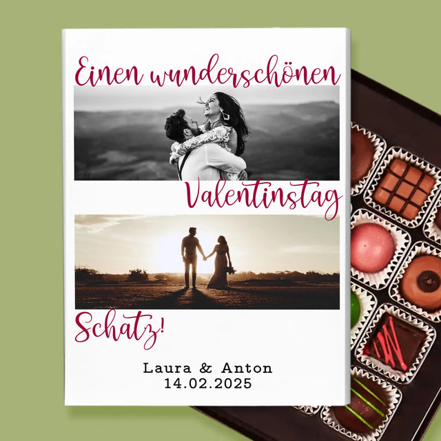 Fotocollage: Einen Wunderschönen Valentinstag - Pralinen