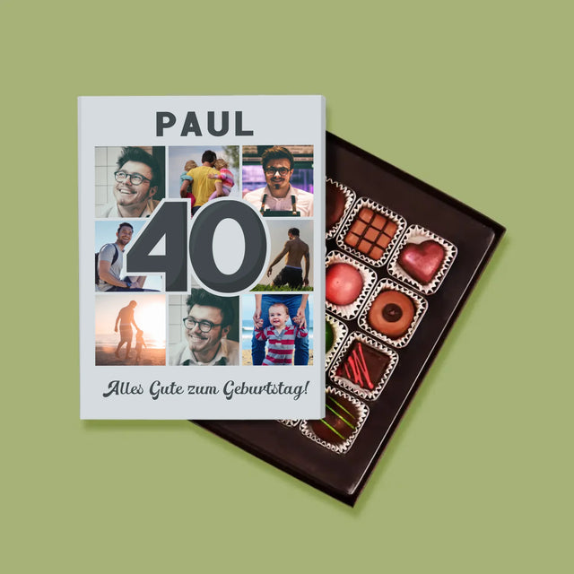 Fotocollage: 40 Jahre - Pralinen