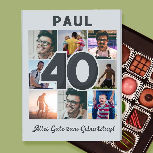 Fotocollage: 40 Jahre - Pralinen