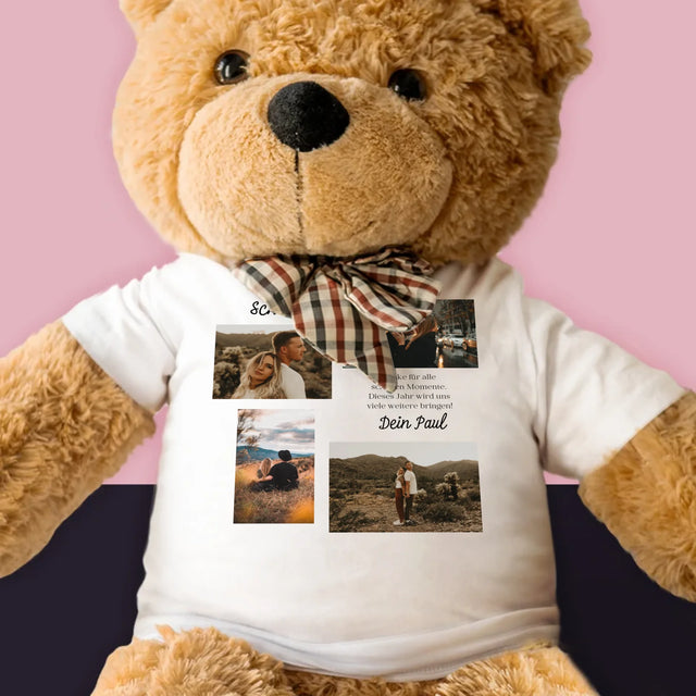 Fotocollage: Schatz, Danke - Teddybär 90 Cm