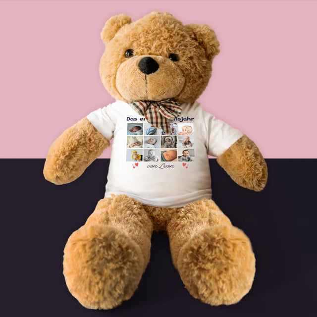 Fotocollage: Erstes Lebensjahr - Teddybär 90 Cm