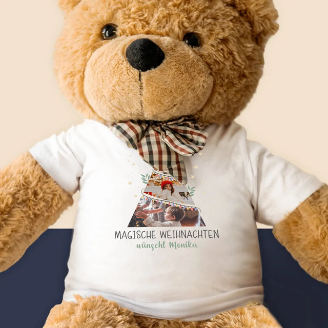 Fotocollage: Magische Weihnachten Weihnachtsbaum - Teddybär 90 Cm