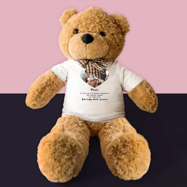 Fotocollage: Valentinstag-Puzzle - Teddybär 90 Cm