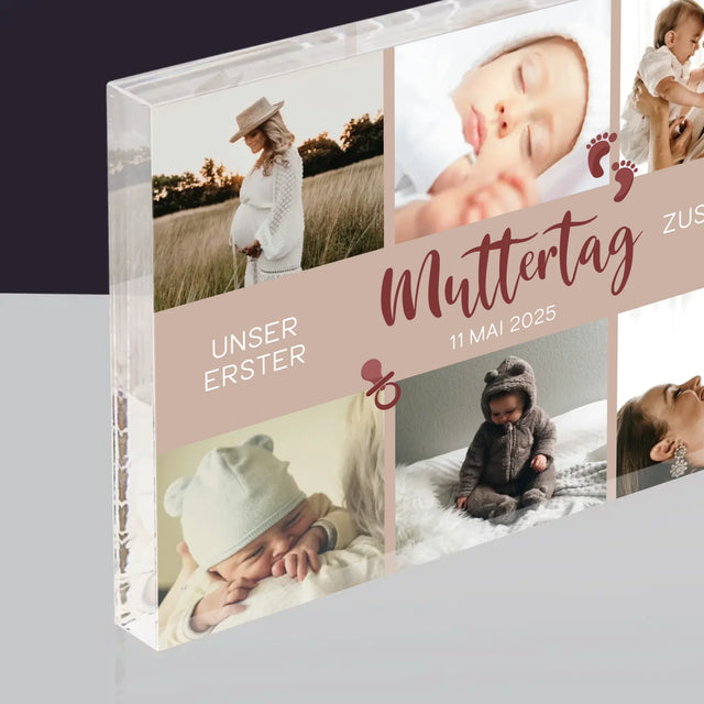 Fotocollage: Unser Erster Muttertag - Acrylblock