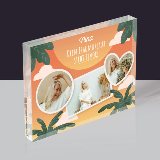 Fotocollage: Traumurlaub - Acrylblock