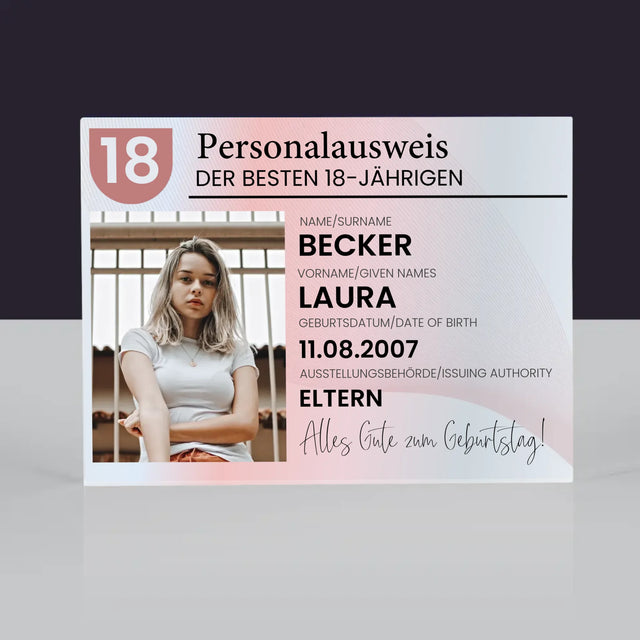 Foto Und Unterschrift: Personalausweis - Acrylblock