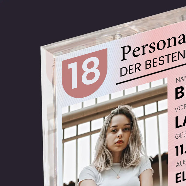 Foto Und Unterschrift: Personalausweis - Acrylblock