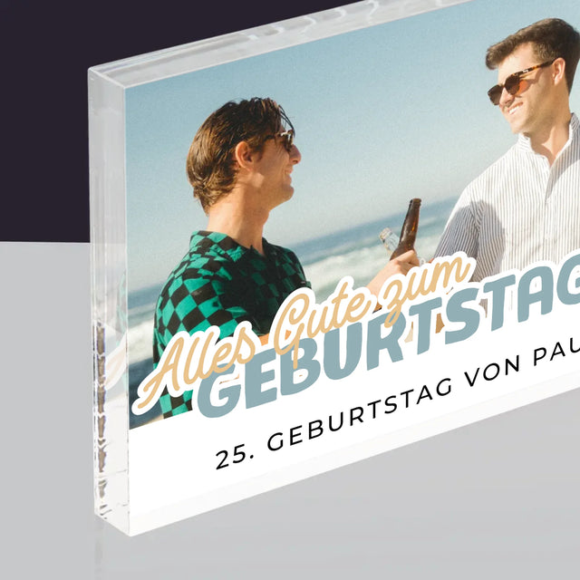 Foto Und Unterschrift: 25. Geburtstag Alles Gute Zum Geburtstag - Acrylblock
