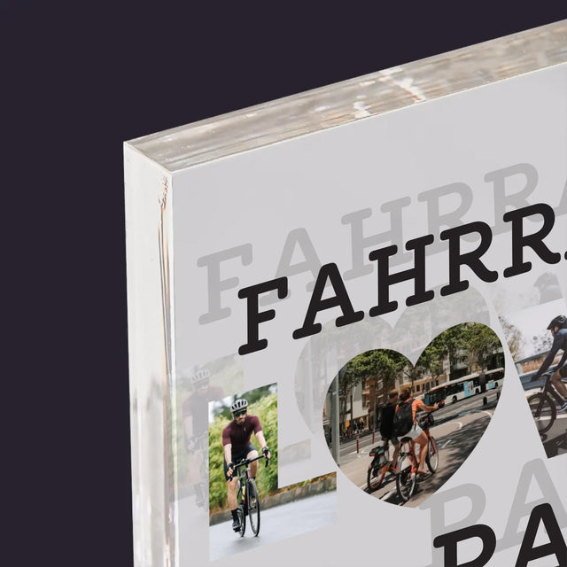 Buchstaben-Collage: Fahrradliebhaber - Acrylblock