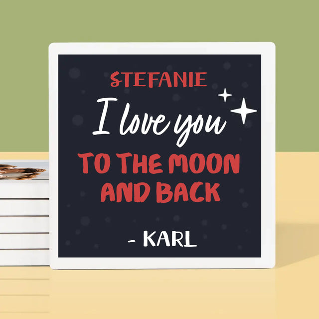 Fotocollage: To The Moon And Back - Tassenuntersetzer