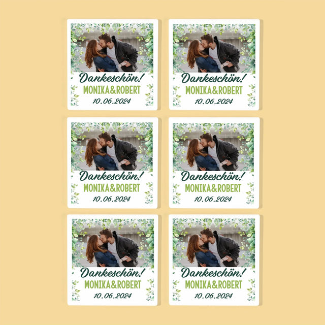 Foto Und Unterschrift: Hochzeit Blätter - Tassenuntersetzer