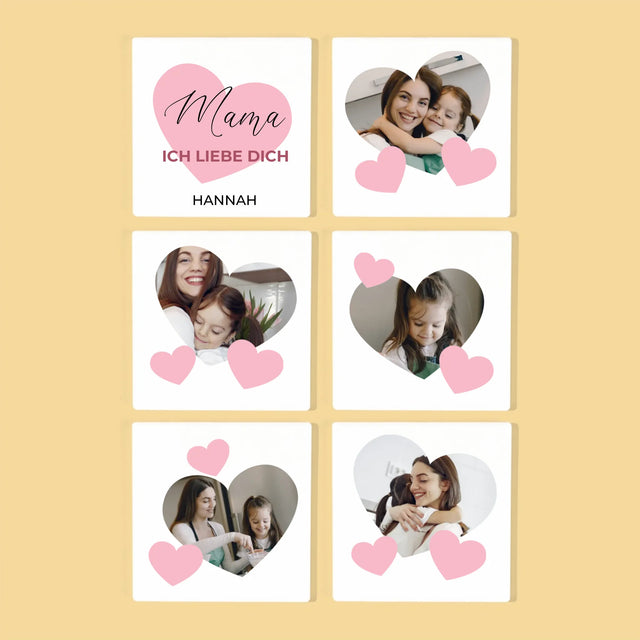 Fotocollage: Mama, Ich Liebe Dich - Tassenuntersetzer