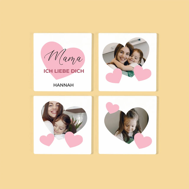 Fotocollage: Mama, Ich Liebe Dich - Tassenuntersetzer