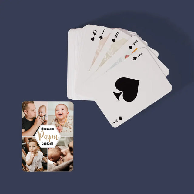 Fotocollage: Für Unseren Papa - Spielkarten