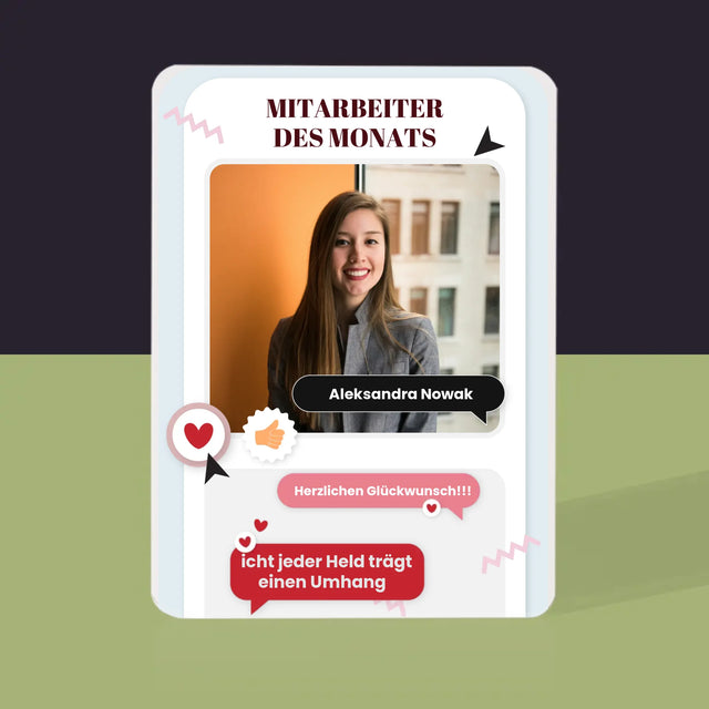 Foto Und Unterschrift: Mitarbeiter Des Monats - Spielkarten