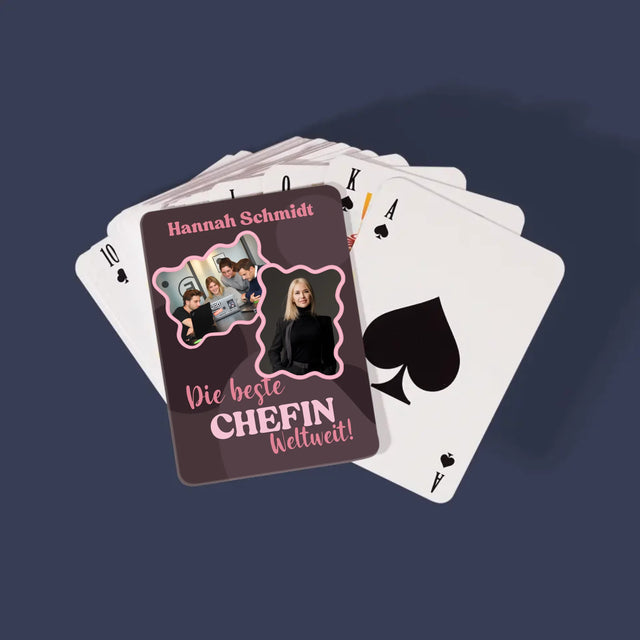 Fotocollage: Beste Chefin  - Spielkarten