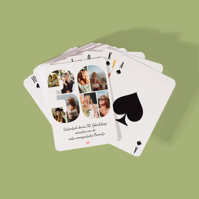 Fotocollage: Wünsche Zum 30. Geburtstag - Spielkarten