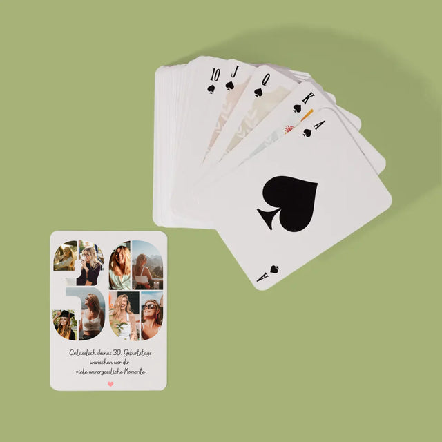 Fotocollage: Wünsche Zum 30. Geburtstag - Spielkarten