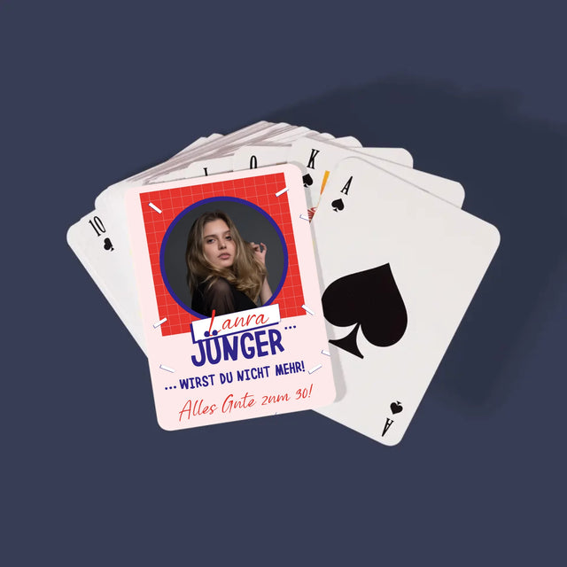 Foto Und Unterschrift: Du Wirst Nicht Jünger - Spielkarten