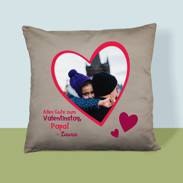 Foto Und Unterschrift: Ein Valentinsgruß Für Papa - Kissen
