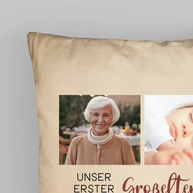 Fotocollage: Das Ist Unser Erster Großelterntag. - Kissen