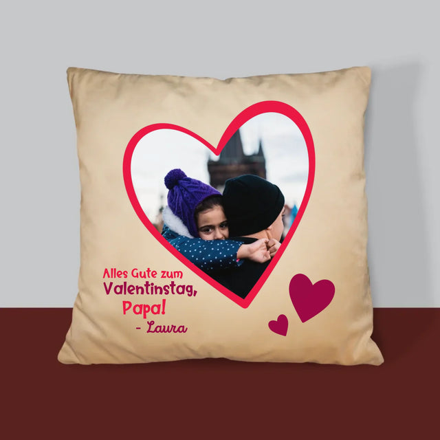 Foto Und Unterschrift: Ein Valentinsgruß Für Papa - Kissen