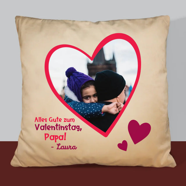Foto Und Unterschrift: Ein Valentinsgruß Für Papa - Kissen