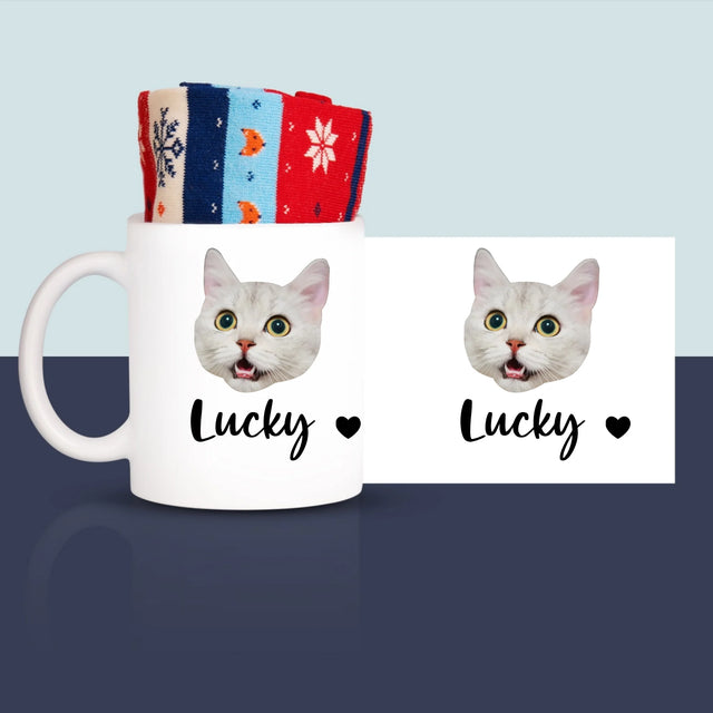 Ihr Avatar: Der Kopf Deines Kätzchens - Wintersocken In Einer Tasse