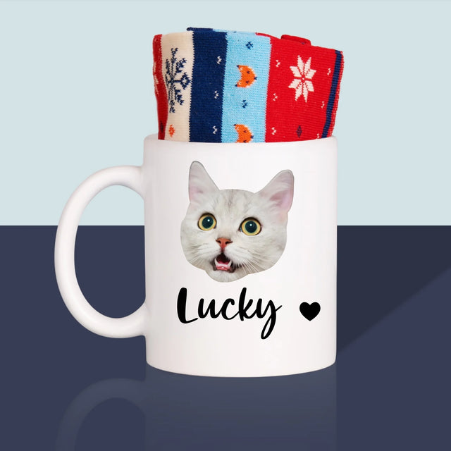 Ihr Avatar: Der Kopf Deines Kätzchens - Wintersocken In Einer Tasse