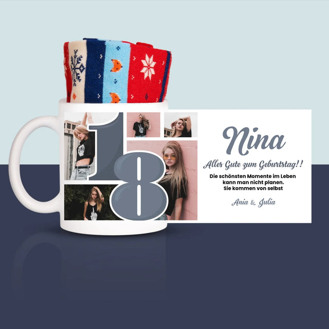 Fotocollage: 18 - Schönsten Momente - Wintersocken In Einer Tasse